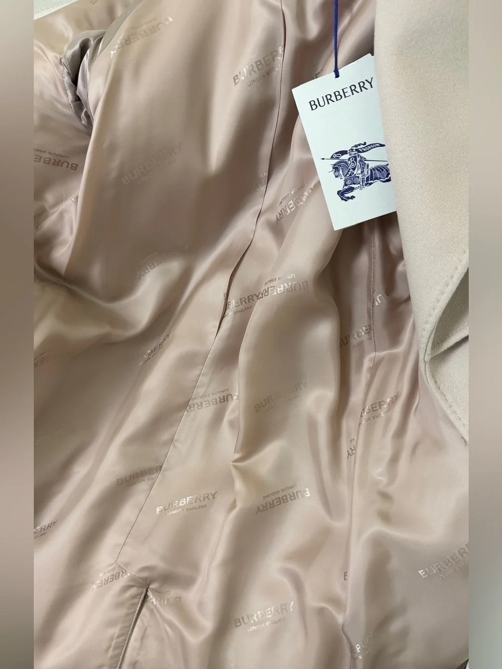 Burberry Women's Cashmere Blend Long Coat Beige US 6 - Picture 11 of 12